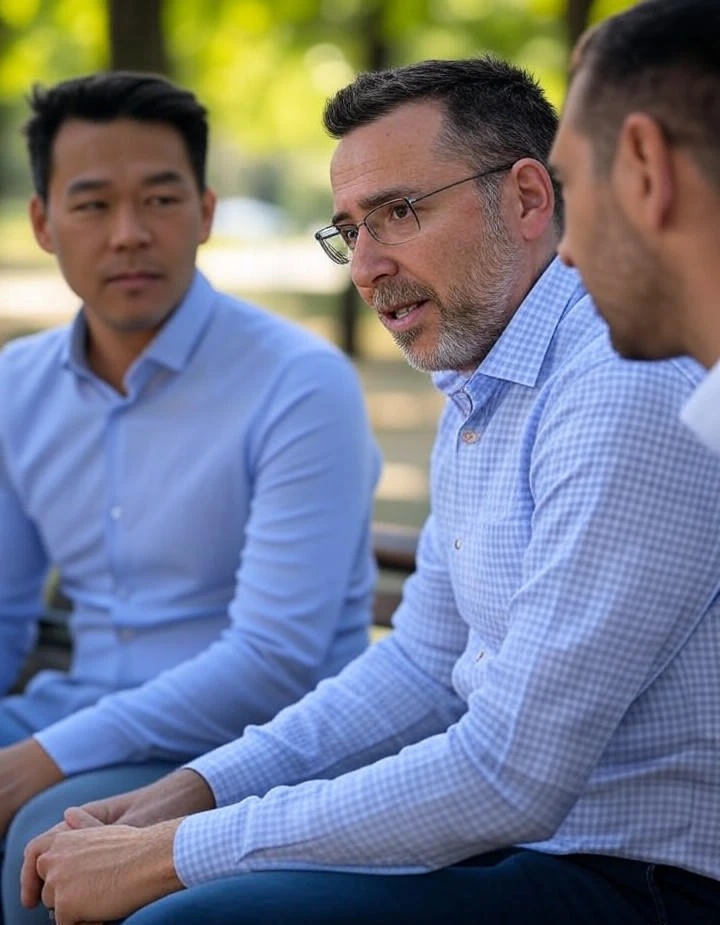 Communication between three mens